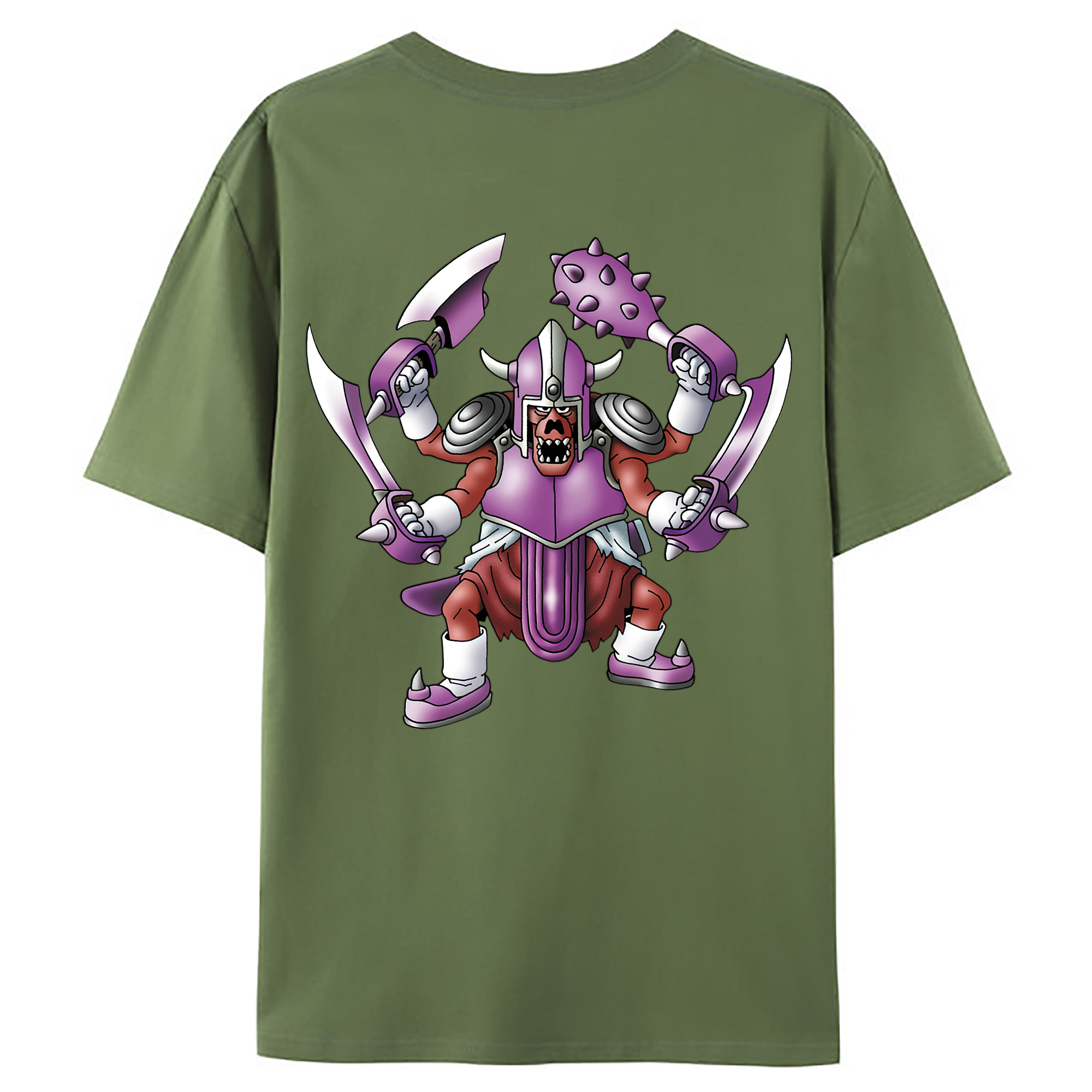 （画像用） ドラゴンクエスト Doragon Kuesuto Dragon Quest 綿100％ メンズ半袖Tシャツ（バックプリント） 通気性